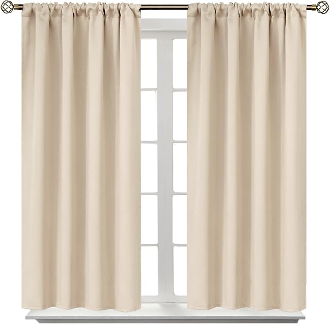 BGment Champagne Blackout Curtains 45 Inches Long by BGment