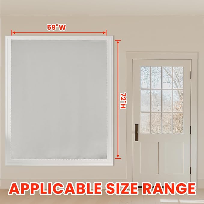 AJAZZ 100% Blackout Shades Window Cover Self Adhesive Curtains Sticky Curtain - Image 5