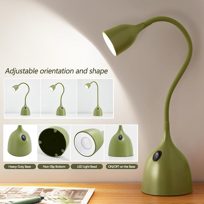 EJIAXIN Gooseneck Desk Lamp 360° LED Flexible Reading Light Small Desk Lamps - Image 2