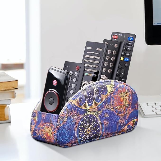 TV Remote Control Holder with 5 Compartments, Remote Caddy/Tray - Image 2