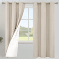 YoungsTex Oatmeal Linen 100% Blackout Curtains 72 Inch Length by YoungsTex