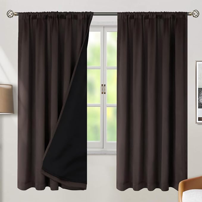 BGment 72 inch Curtains with Thermal Insulation Liner, 100% Blackout Light - Image 2