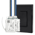 RunLessWire 2 Fixture Battery-Free DIY Kinetic Wireless Light Switch Kit 150ft RF Range for Different Fixtures or Outlets: 1 Remote Switch Controls 2 5A On/Off Receivers Simultaneously – Black