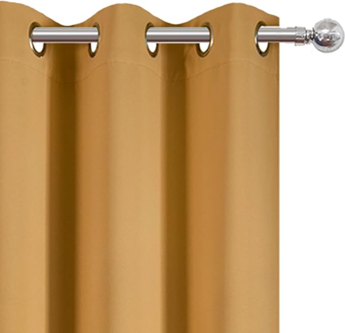 Mustard Yellow Thermal Blackout Curtains/38 x 84 Inch/Set of 2 Panels Room - Image 6