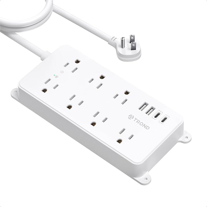 TROND Surge Protector Power Strip 10ft, ETL Listed, 7 Widely-Spaced Outlets by TRONDOfficial