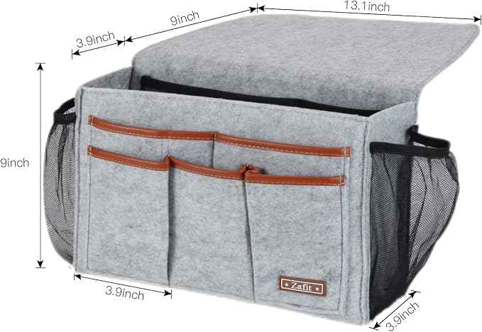 Zafit Bedside Caddy, Large Size Bedside Storage Organizer Bedside Organizer - Image 3