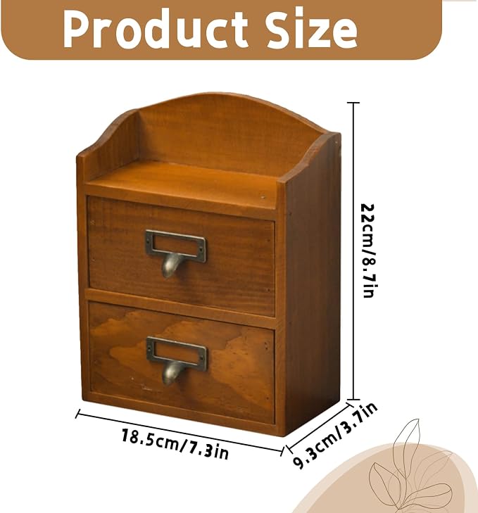 Floating Nightstand Shelf with Drawer Rustic Wood Floating Wall Drawers Bedside - Image 3