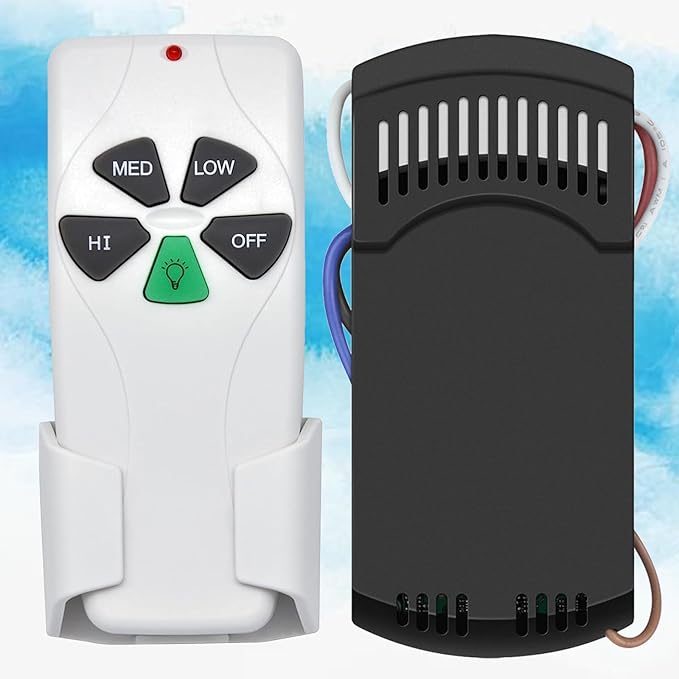 Universal Ceiling Fan Remote Control Kit Replacement for Harbor Breeze Hampton Bay Litex Hunter, 3-Speed Light Control with FAN28R Receiver, Replace FAN-53T 2AAZPFAN53T KUJCE9103 UC7030T 11T
