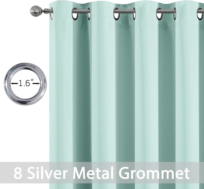Yakamok Room Darkening Curtains 52x54 inch Length Aqua-Living Room | 2 panels - Image 2