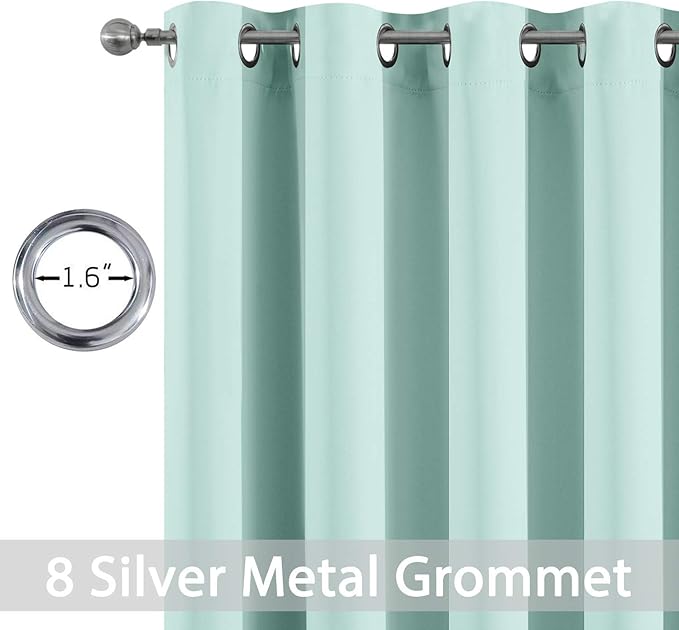 Yakamok Room Darkening Curtains 52x45 inch Length Aqua-Living Room | 2 panels - Image 2