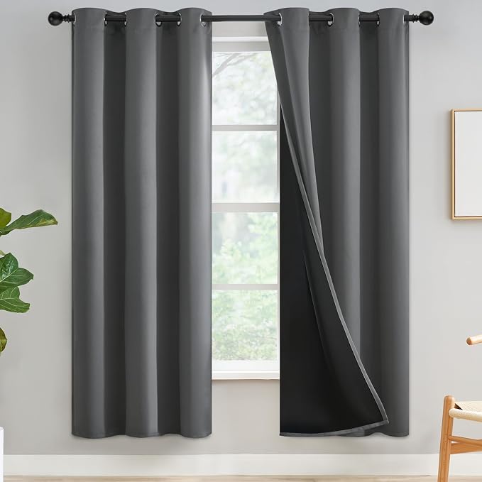 Yakamok Grey Blackout Curtains 72 inches Long by Yakamok