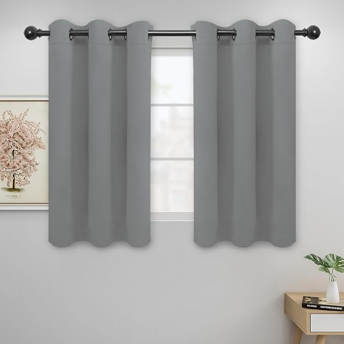 Easy-Going Thermal Grommet Blackout Curtains, 2 Panels 42x45 in, Light Gray | by Easy-Going
