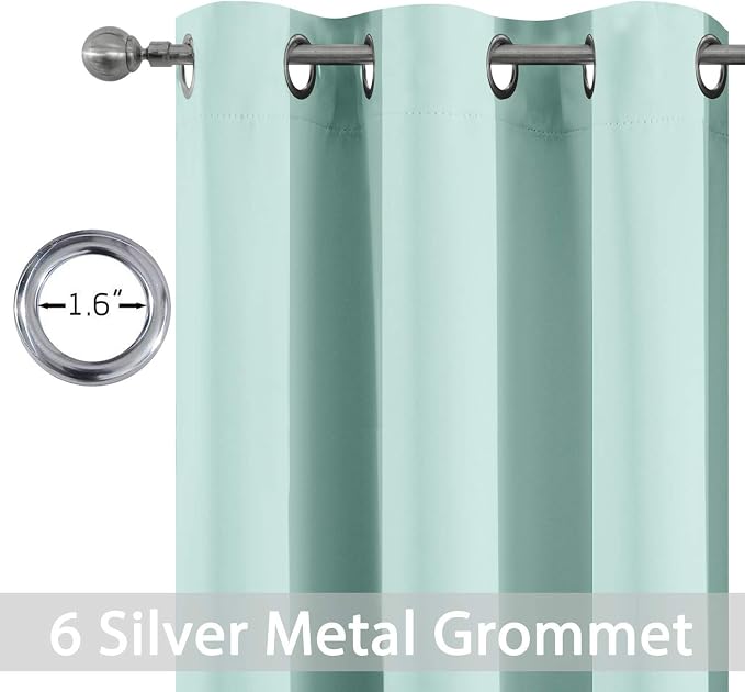 Yakamok Blackout Curtains 38x54 inch Aqua Thermal Drapes-Bedroom | 2 panels - Image 3