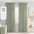 MIULEE Sage Green Back Tab Blackout Curtains 52x90 Inch Long 2 Panels Set | Rod by MIULEE