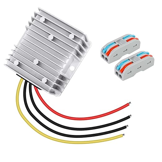 LeMotech DC 8-40v to 12v Converter 6A 72W Step Down Converter Voltage Reducer IP68 Waterproof Transformer for Golf Cart Truck Boat Vehicle