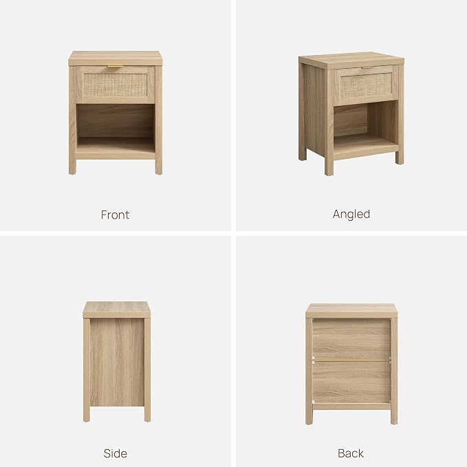 SICOTAS Nightstands Set of 2 Rattan Night Stand - Image 8