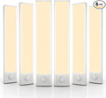 6 Pack Under Cabinet Lighting Wireless, 40 LED Rechargeable Battery Motion Sensor Light Indoor, Stick On Magnetic Closet Lights, Under Counter Lights for Kitchen, Stairs, Warm 10 in