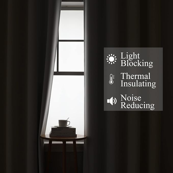Beige and Greyish White Ombre Blackout Curtains Living Room 84 Inches Long | - Image 3