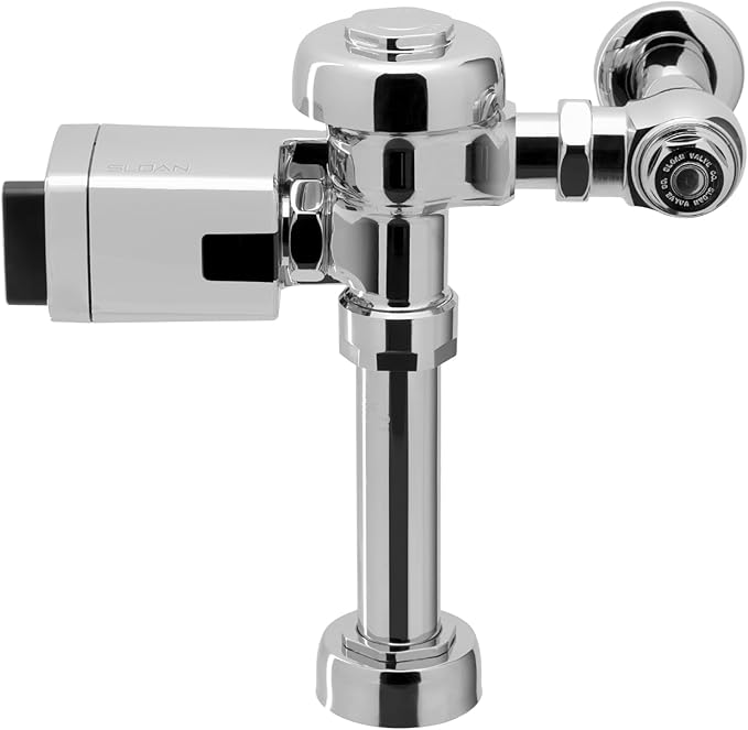 Sloan Regal 111 SFSM Exposed Sensor Water Closet Flushometer, 1.6 GPF Flush Valve - Infrared Sensor w/True Mechanical Override, Single Flush, Fixture Connection Top Spud, Battery Powered, 3980095