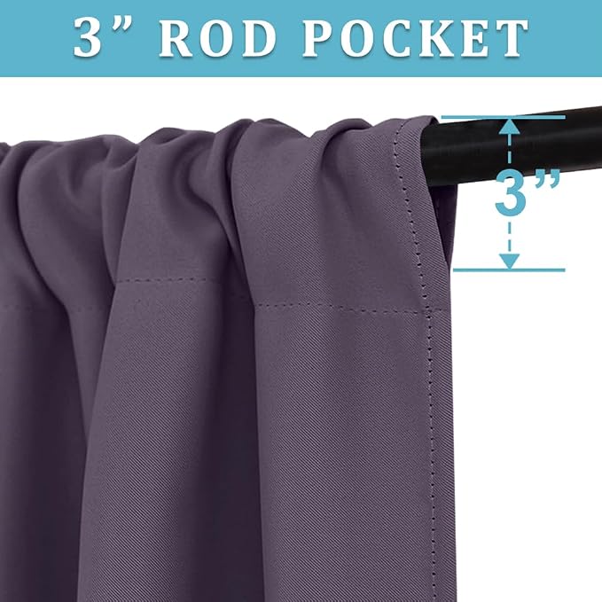 RYB HOME Blackout Curtains for Bedroom Living Room Nursery 72 inches Long | - Image 2