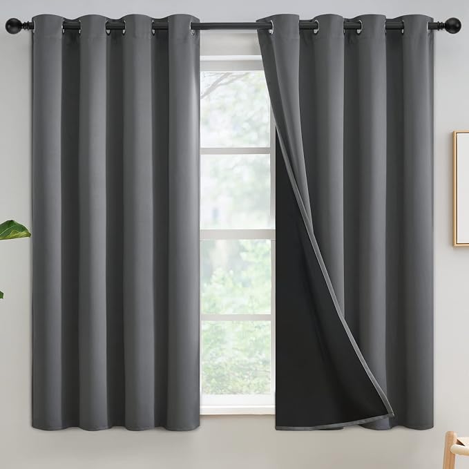 Yakamok Grey Blackout Curtains 54 inches Long by Yakamok