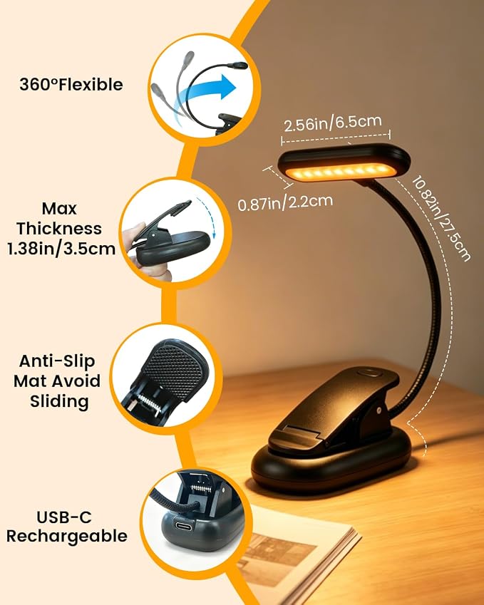 Klarlight 1800K Amber Rechargeable Book Light - Image 6