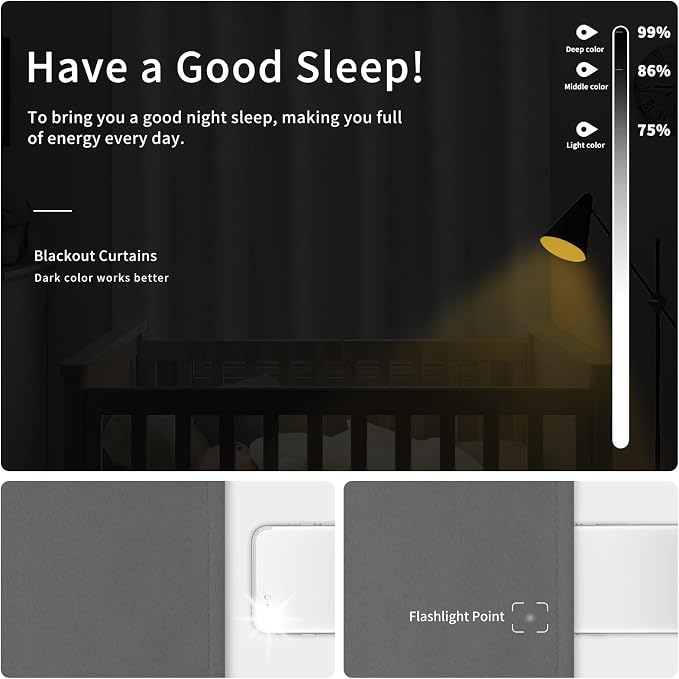Easy-Going Blackout Curtains for Bedroom, Solid Thermal Insulated Grommet and - Image 2