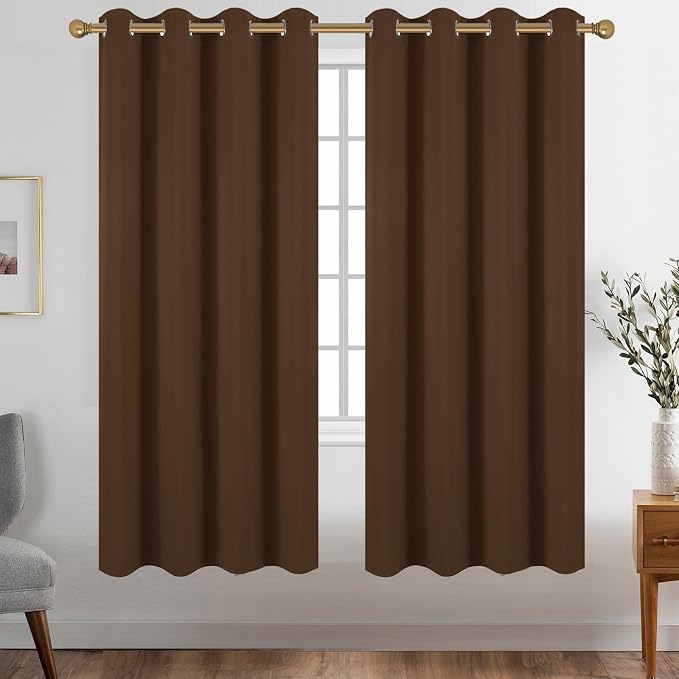 Diraysid Chocolate Brown Grommet Blackout Curtains by Diraysid%2C+refresh+your+life