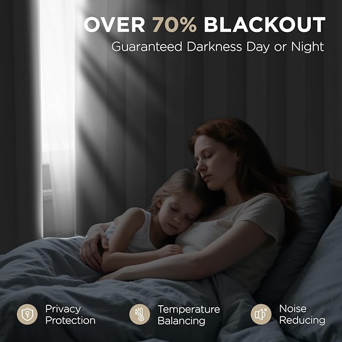 Joydeco White Curtains 90 Inches Long 2 Panels Set, Thermal Insulated Long - Image 4