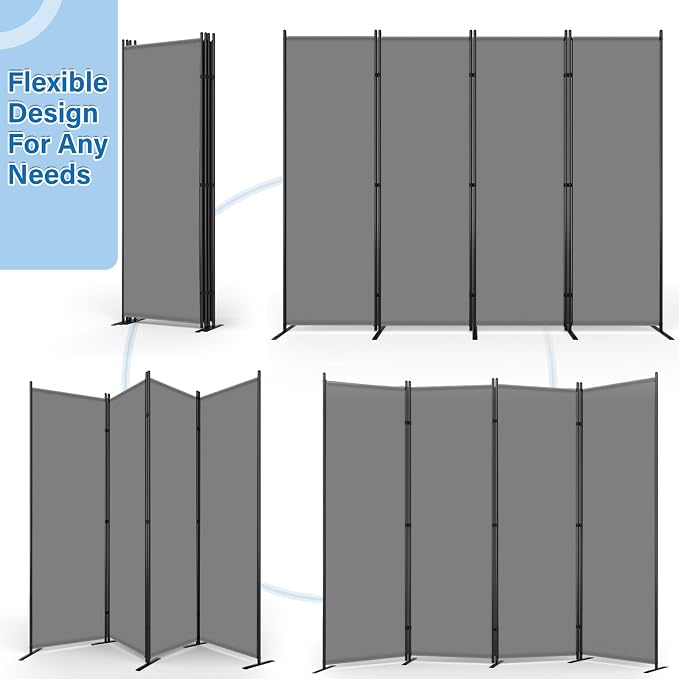 AKTOP 4 Panel Room Divider, Non-See-Through Freestanding Screen - Image 4