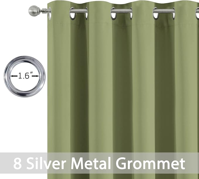 Yakamok Room Darkening Curtains 52x84 inch Length Sage Green-Living Room | 2 - Image 4