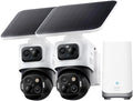 eufy Security eufyCam S4 2-Cam Kit,4K Solar Camera Wireless Outdoor, Triple Lens Bullet-PTZ Cam, 360° View, Cross-Cam Track, Al Recognition, 8X Zoom, Color Night Vision, 0 Monthly Fee, Local Storage