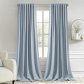 MIULEE Light Blue Back Tab Blackout Curtains 52x120 Inch Long 2 Panels Set | by MIULEE