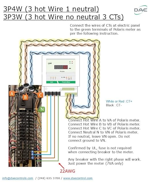 DAE P204-200D KIT, UL kWh Smart Submeter, 3 Phase, 200A, 120/208v, 3 Split Core CTs, Demand meter