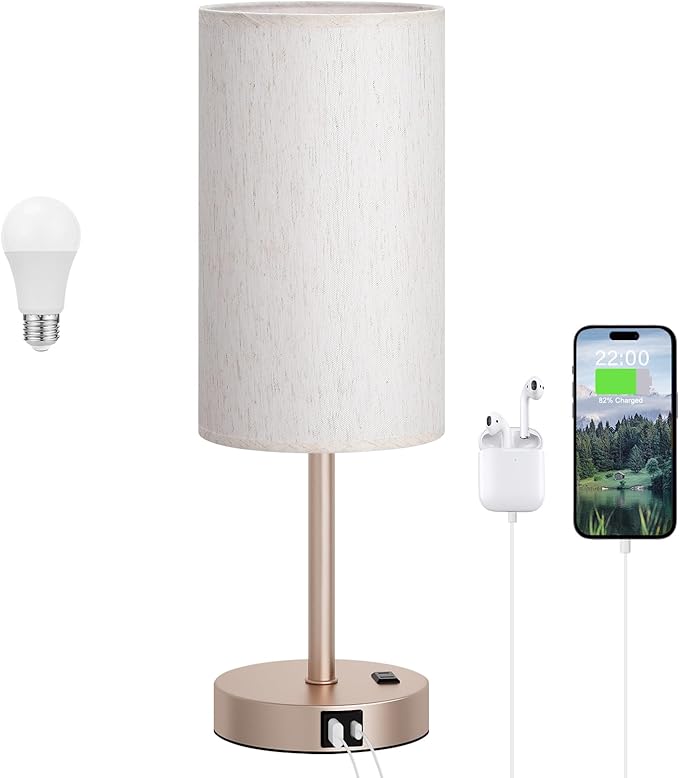 Dicoool 17.4" Bedside Lamp for Bedroom by DicooolDirect