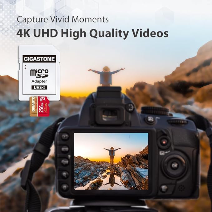 【5-Years Data Recovery】 GIGASTONE 256GB Micro SD Card with USB 3.2 Type C Card Reader, 4K Camera Pro MAX, Speed Up to 130MB/s Compatible with Gopro, DJI, Dash Cam, MicroSDXC UHS-I A2 V30 U3