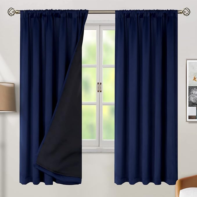 BGment Navy Blue 100% Blackout Curtains 72 Inches Long - Image 2