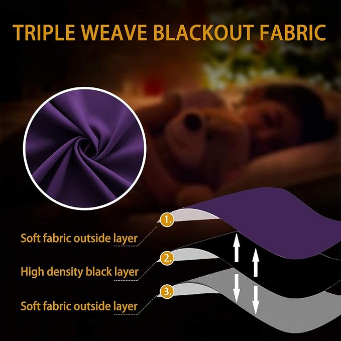 KOUFALL Dark Purple Window Curtains - Image 9