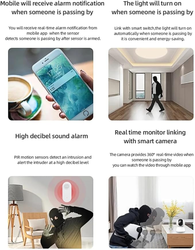 Haozee Smart Motion Sensor, Zigbee PIR Motion Sensor with Illumination, High Sensitivity, Real-time Detection, Zigbee Hub Required, Supports Home Assistant, Zigbee2MQTT