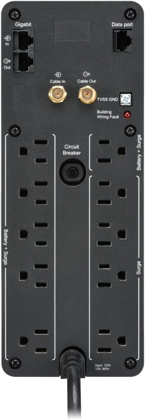APC UPS Back-UPS Pro, 1000VA Sinewave UPS Battery Backup & Surge Protector, LCD, AVR, BR1000MS