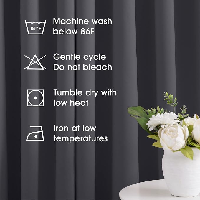 HOMEIDEAS Grey/Gray Blackout Curtains 52 X 63 Inch 2 Panels Room Darkening - Image 6