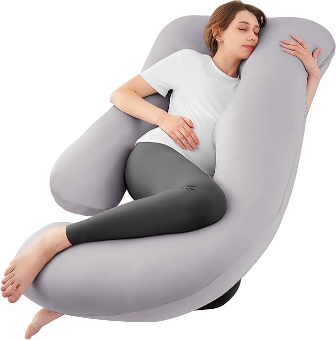 Cooling Pregnancy Pillows for Sleeping, Light Grey | Sasttie Maternity Pillow by SASTTIE