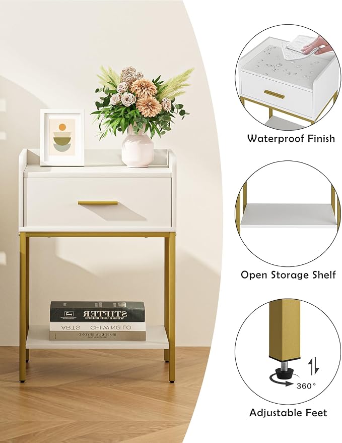 Nightstand, 3-Tier Modern Night Stand, Bedside Table - Image 4