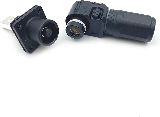 1 Set Battery Energy Storage Connector, 200A 50mm² High Current Connectors Quick Plug Terminal Black Right Angle Plug and Socket IP67 Waterproof Power Adapter (200A, Black)