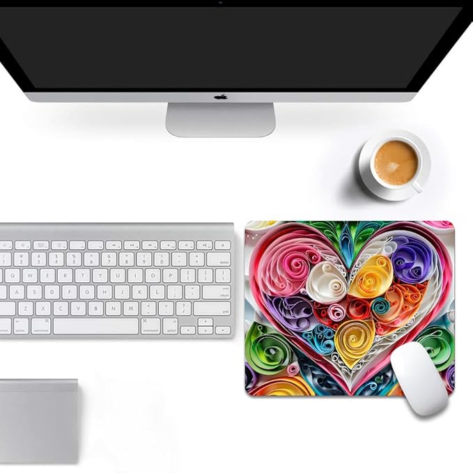Love Flower Square Mouse pad, Texture, Waterproof, Anti Slip Rubber Base, Computer Mouse pad, Laptop Mouse pad