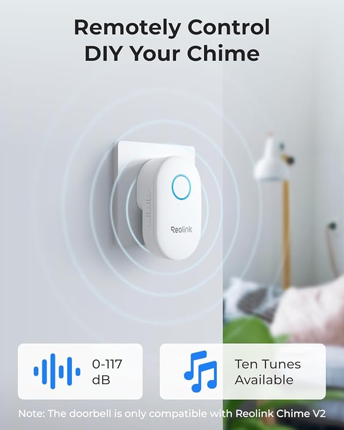 REOLINK 2K Video Doorbell Wi-Fi Camera with Chime, 3:4 Head-to-Toe View, 180°View, 5/2.4 GHz Wi-Fi, 2-Way Talk, Person/Package Detection, Waterproof, Smart Alerts, Works NVR(Wired)