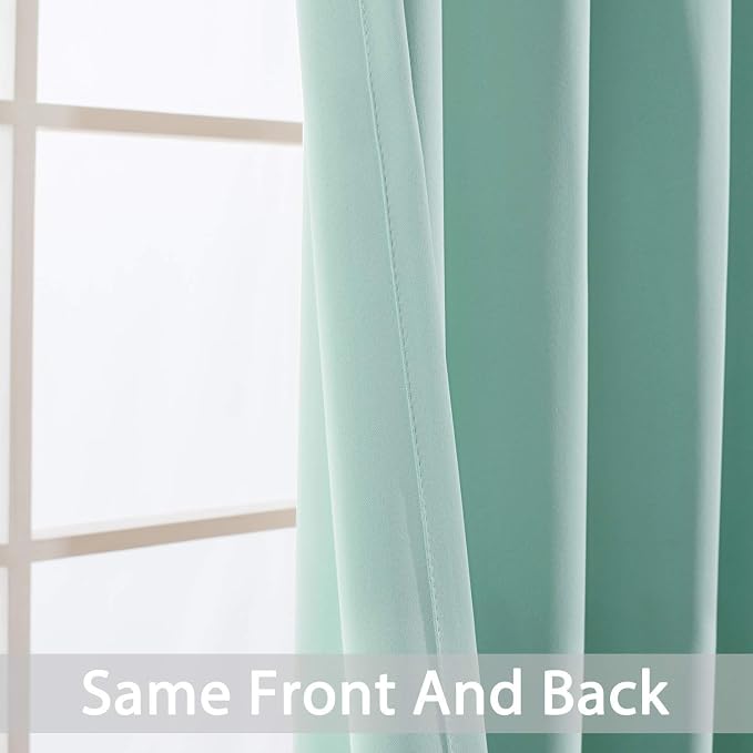 Yakamok Room Darkening Curtains 52x72 inch Length Aqua-Living Room | 2 panels - Image 6