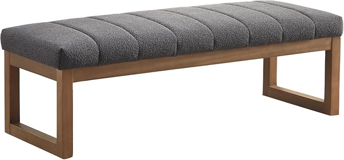 Zihanhome 52.7" Bedroom Bench for End of Bed, Modern Upholstered Teddy Fabric - Image 6
