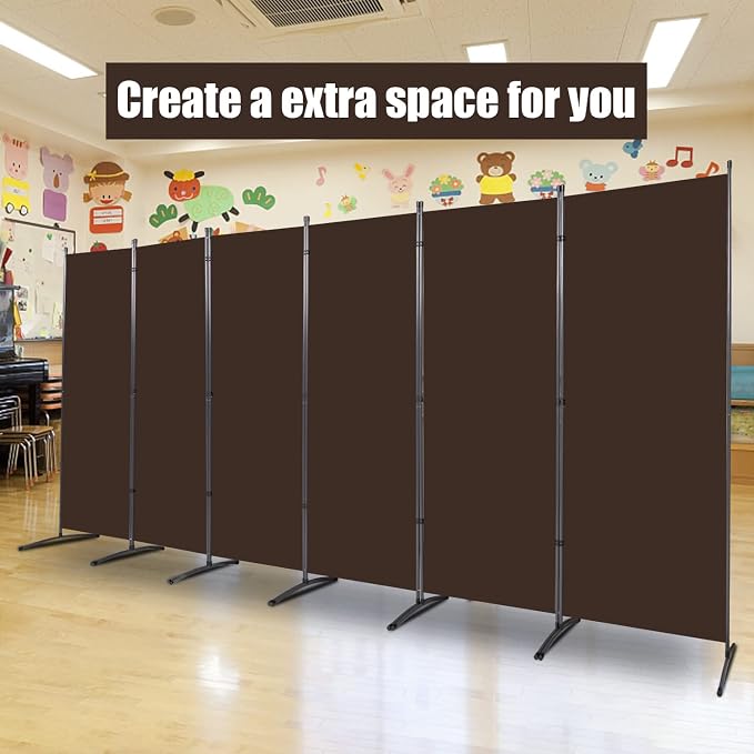 6 Panel Folding Room Divider, Sturdy Frame Freestanding Wall Divider | - Image 5