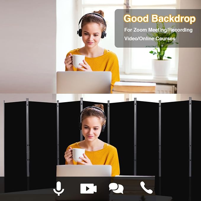 Room Divider, 8 Panel Folding Privacy Screens - Image 7